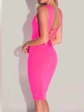 TA3 Squarey Pencil Dress Pink